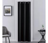 XTMYI Tenda stretta per finestra magra, 203 cm di lunghezza, non blocca lo sfiato del calore, tende spesse e pesanti per l'inverno, colore nero