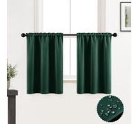 XTMYI Tende da cucina natalizie, Cortinas Verde De Navidad para Cocina Baño Navideñas Decoración Esmeralda