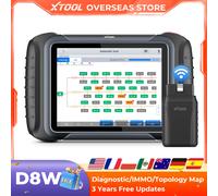XTOOL D8W BT V2.0 Strumento diagnostico OBD2 Codifica ECU VAG Topologia scanner automobilistico Bluetooth guidata con 42+ Reset CANFD, DOIP e FCA