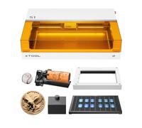 xTool S1 20W Incisore Laser Deluxe Kit Tutto in Uno, con RA2 Rotante & Riser Base & Aisst Aria Intelligente & Pannello a Nido d'Ape, Velocità 600 mm/s, Incisione Precisa per Metallo, Legno (Bianco)