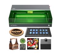 xTool S1 40W Incisore Laser Basic Kit con Aisst Aria Intelligente e Pannello a Nido d'Ape, Velocità 600 mm/s, Fuoco Automatico, Blocco Fumo, 498 * 330mm per Metallo, Legno, Acrilico, Tumbler (Nero)