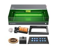 xTool S1 40W Incisore Laser Deluxe Kit Tutto in Uno, con RA2 Rotante & Riser Base & Aisst Aria Intelligente & Pannello a Nido d'Ape, Velocità 600 mm/s, Incisione Precisa per Metallo, Legno (Nero)