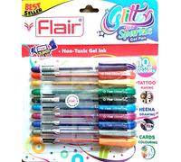 Xtra Sparkle Glitter Gel 10 Colours Xtra Sparkle Gel Pen by Flair by Flair