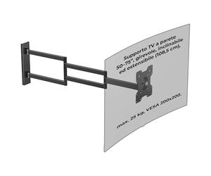 XTRARM Axis XL 108,5 cm Supporto da parete per TV ruota, inclina, fino a 25 kg, VESA 200x200