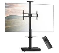 XTRARM Elite mobile supporto TV elettrico per 40-86" max. 60 kg, sollevatore TV motorizzato con regolazione continua dell'altezza tramite telecomando, max VESA600x400, con ripiani e ciabatta elettrica
