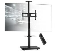 XTRARM Elite mobile supporto TV elettrico per 40-86" max. 60 kg, sollevatore TV motorizzato con regolazione continua dell'altezza tramite telecomando, max VESA600x400, con ripiani e ciabatta elettrica