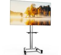 XTRARM Proton 500 Supporto TV mobile su ruote con ripiano TV da circa 32-75"/40 kg, supporto TV regolabile in altezza fino a circa 211 cm, TV rotante a 90°, con presa USB per locali
