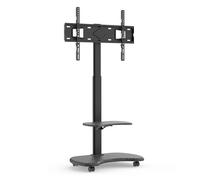 XTRARM Stellar Supporto TV da pavimento con Ripiano in Legno, con Ruote Regolabile in Altezza, Piedistallo per 32-70 Pollici, Portata 45 kg, Stand da Terra Universale, VESA 600x400mm