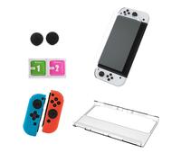 Xtreme Videogames Kit Protezione 4-in-1 per Switch OLED Vetro temperato Blu/Rosso/Trasparente