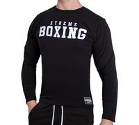 XTREME BOXING - Maglietta Uomo Maniche Lunghe Sportiva in Cotone per Sport Palestra e Il Tempo Libero: T-Shirt Cotone, con Manica, Girocollo, Abbinabile ai Pantaloncini XM800BIS (XL, Nero)