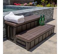 XtremepowerUS 2 gradini universali antiscivolo per spa e vasca idromassaggio, per interni ed esterni, con contenitore, marrone/nero