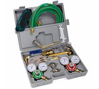 XtremepowerUS Oxy Acetilene Saldatura Taglio Torcia Brasatura con 3 Ugelli 15 'ft Tubo Manometro Regolatore Set Valigetta