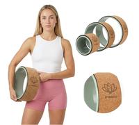XTREXO FlowWheel 3 in 1 - Yoga Wheel Set di ruote verde oliva (grande/medio/piccolo) antiscivolo per allungamento della schiena, equilibrio & core, yoga e pilates