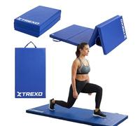 XTREXO Materasso da ginnastica pieghevole 195 x 80 x 5 cm, 4 pezzi, portatile, rivestimento in pelle ecologica, schiuma di polietilene, antiscivolo, durevole, ideale per l'allenamento a casa e in