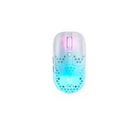 Xtrfy MZ1 Wireless, Mouse da Gioco Senza Fili Ultraleggero, Radio 2,4 GHz, Forma Esclusiva per un Puntamento Ottimale, Illuminazione RGB, Ricaricabile, Bianco