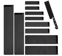 XTUDOU® 10 Pezzi Guaina Proteggi Coltelli, Copri Lama Coltelli Cucina In Abs, Fodero per Coltello da Cucina Nera con Fodera in Velluto, Adatto per Foderi per Coltelli E Protezioni per Lame