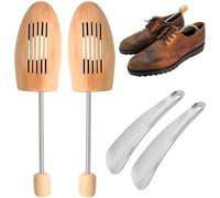 XTUDOU® 2 Pezzi Tendiscarpe Legno, Forme in Legno Per Scarpe Uomo con Molla In Acciaio, Forma Scarpe Uomo Adatto A Tutte Le Scarpe, Protezioni Antipiega, da Ginnastica (Taglie 42-46)