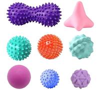 XTUDOU® Set di 8 Massage Ball, Palla da Massaggio Riflessologia da Stress, Vari Gradi di Durezza Pallina Massaggio, Per Alleviare Il Dolore Al Piede, Fascite Plantare E Terapia Dei Tessuti Profondi