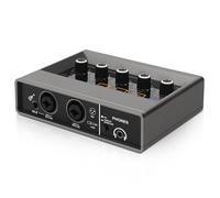 XTUGA Q16 Interfaccia audio professionale Scheda audio USB per la registrazione con risoluzione audio a 16 bit/48 kHz Presa monitor integrata, effetti DSP, registrazione in studio..