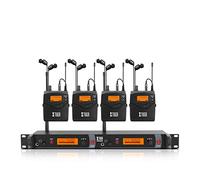 XTUGA RW2080 Rocket Audio Whole Metal Wireless in Ear Monitor System 2 Channel 4 Bodypack Monitoring with in Earphone Wireless Type Used for Stage or Studio
