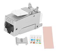 XTUJGJKV CAT7 Shielded RJ45 Network Module, No Punch Down Tool Module, 90 Degree Gigabit Single Port with Dust Cap, Zinc Alloy Housing for General Cable Distribution System