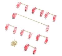 XTUJGJKV Mechanical Keyboard Stabilizer Set with Transparent Shell and Golden Wire, Gold Plated PCB Screw in Stabilizers for 6.25U 2U 104/108 Key DIY Custom Keyboard (Rosso trasparente)