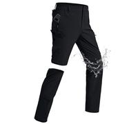 xtuwkzo Pantaloni all'aperto per Gli Uomini Zipper Traspirante Estate Rimovibile Uomo Breve Softshell Leggero Multi Tasche Stretch Campeggio Escursionismo Pantaloni Schwarz 3XL