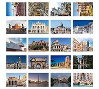 xtvinvm Cartoline di viaggio Roma Italia da tutto il mondo, confezione da 20 cartoline vintage per spedizione, Natale, vacanze, compleanno, con lato postale