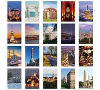 xtvinvm Istanbul Turchia - Cartoline di viaggio in Europa da tutto il mondo, confezione da 20 cartoline vintage per spedizioni aziendali, Natale, vacanze, compleanno, con lato postale
