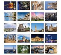 xtvinvm Set di 20 cartoline di viaggio da tutto il mondo, stile vintage, per spedizioni, Natale, vacanze, compleanni, con lato postale, Londra, Regno Unito, Regno Unito