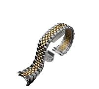 XTVKFWJAB Accessori for orologi Cinturino compatibile con ROLEX SUB Dayton da polso 13mm 17mm 20mm Bracciale in acciaio inossidabile Fibbia Catena Argento Oro(Silver gold,20mm)