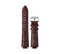 XTVKFWJAB Bracciale compatibile con Maserati R8821108025 R8851108002 Cinturino da polso da uomo Trident Raised Mouth Cinturino for orologio da 21 mm 24 mm Accessori(Brown line silver,21mm)