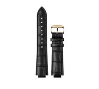 XTVKFWJAB Bracciale compatibile con Maserati R8821108025 R8851108002 Cinturino da polso da uomo Trident Raised Mouth Cinturino for orologio da 21 mm 24 mm Accessori(Black line gold,21mm)