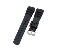 XTVKFWJAB Bracciale in silicone 20 22 mm nero compatibile con Seiko Diver 007 Mini Turtle fibbia speciale interfaccia convessa resistente all'abrasione dell'ozono(20mm)