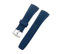 XTVKFWJAB Cinturini in gomma compatibili con Seiko VELATURA/SRH 006 013 SPC007, impermeabile, 26 mm, in silicone nero fibbia in acciaio inossidabile, cinturino sportivo(Blue silver)