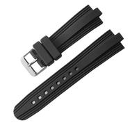 XTVKFWJAB Cinturino compatibile con Diagono Raised Mouth, cinturino in silicone impermeabile e anti-sudore, nero, accessori for cinturini da 22 mm a 7 mm(Black Silver)