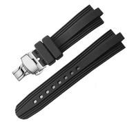 XTVKFWJAB Cinturino compatibile con Diagono Raised Mouth, cinturino in silicone impermeabile e anti-sudore, nero, accessori for cinturini da 22 mm a 7 mm(A-Black Silver)