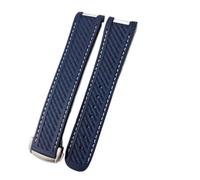 XTVKFWJAB Cinturino for orologio in gomma e silicone compatibile con Omega Seamaster 300 AT150 Aqua Terra Ultra Light 8900 con fibbia in acciaio, 20 mm(Blue-White Line,20mm NO Buckle)