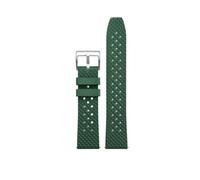 XTVKFWJAB Cinturino for orologio in gomma Fluoro da 20 mm a 22 mm, cinturino sportivo verde impermeabile in silicone compatibile con Seiko, Rolex, Omega, bracciale da uomo(7805 silver,22mm)