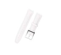 XTVKFWJAB Cinturino for orologio in pelle da 17 mm e 19 compatibile con Swatch GW164 SUOW701 SUOB704, cinturino for uomo donna, fibbia for cintura, accessori(White,17mm)