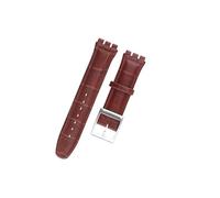 XTVKFWJAB Cinturino for orologio in pelle da 17 mm e 19 compatibile con Swatch GW164 SUOW701 SUOB704, cinturino for uomo donna, fibbia for cintura, accessori(Brown,17mm)