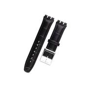 XTVKFWJAB Cinturino for orologio in pelle da 17 mm e 19 compatibile con Swatch GW164 SUOW701 SUOB704, cinturino for uomo donna, fibbia for cintura, accessori(Black,19mm)