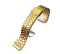 XTVKFWJAB Cinturino in acciaio inossidabile compatibile con Casio A158/A159/A168/A169 /B650 /AQ230 /AE500W Classic Small Square Silver Block Metal Straps(5 gold)