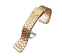 XTVKFWJAB Cinturino in acciaio inossidabile compatibile con Casio A158/A159/A168/A169 /B650 /AQ230 /AE500W Classic Small Square Silver Block Metal Straps(5 rose gold)