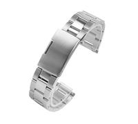 XTVKFWJAB Cinturino in acciaio inossidabile compatibile con Casio Classic Square Moon Phase MTP-M305M, cinturino da polso in argento nero 20 mm(3122- silver)