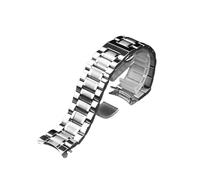 XTVKFWJAB Cinturino in acciaio inossidabile con estremità curva compatibile orologio Seiko Citizen Casio da 18/20 mm, 22, 24, cinturino in metallo, bracciale a catena strumenti(A-Silver,18mm-width)