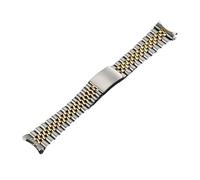 XTVKFWJAB Cinturino in acciaio inossidabile massiccio compatibile con il cinturino in metallo estremità curva Rolex bracciale Jubilee Luxury(Silver Gold,20mm)