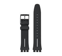 XTVKFWJAB Cinturino in gomma e silicone compatibile con Swatch 16mm 17mm 19mm 20mm Sport impermeabile cinturino di ricambio bracciale uomo donna orologio accessori strumento(Black white,16mm)