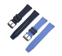 XTVKFWJAB Cinturino in gomma e silicone da 22 mm compatibile con Swatch X Blancpain Five Ocean Series, cinturino sportivo impermeabile a sgancio rapido for uomo donna(Black blue black)