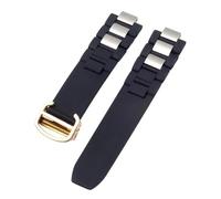 XTVKFWJAB Cinturino In Gomma Impermeabile Compatibile Con Cartier 21Th Century Series In Silicone Nero Bianco For Uomo E Donna, 20 X 10 Mm(Black rose gold)